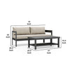 Lea Patio Sofa & Coffee Table Set | Open Storage Shelf | Black Aluminium BM340339