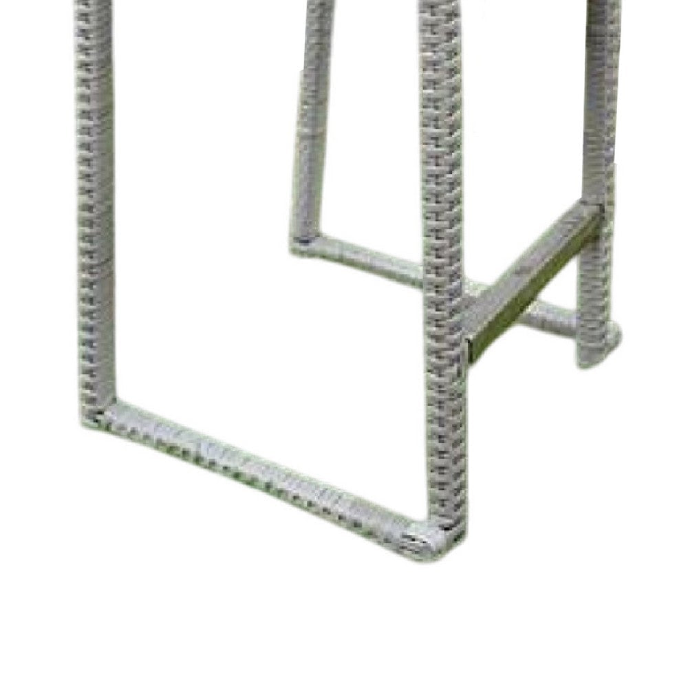 Mio Barstool Chair Set of 6 | Thick Seat Cushion | Gray Wicker Frame BM340340