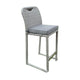 Mio Barstool Chair Set of 6 | Thick Seat Cushion | Gray Wicker Frame