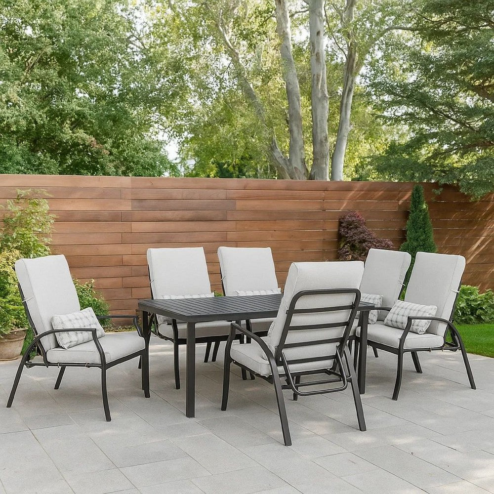 Leki Reclining Armchair Set of 6 | Tie Back Cushions | 1 Pillow | Gray