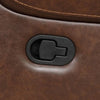 Teli Reclining Sofa w Drop Down Table & Cup Holders | Brown Faux Leather