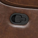 Teli Reclining Sofa w Drop Down Table & Cup Holders | Brown Faux Leather