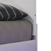 Pero King Size Bed w Silver Trimmed Headboard | LED Footboard | White BM340347