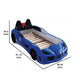 Ticy Twin Size Car Bed w Remote Control LED | Faux Leather Upholstery | Blue BM340348