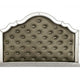 Mila Queen Bed | Carved Button Tufted Faux Leather Upholstery | Mirrored | Silver BM340349