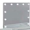 Vaz 3pc LED Mirror Vanity Table Set | Glass Top | Padded Stool | White BM340351