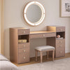Yezy 3pc Vanity LED Mirror Desk Set with Padded Stool | Blush Pink