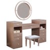 Yezy 3pc Vanity LED Mirror Desk Set with Padded Stool | Blush Pink