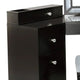 Gena 3pc Vanity Set with Stool | Glass Top Table | LED Mirror | Obsidian Gray BM340354