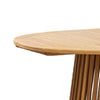 Lev Dining Table | 79" Oval Top | Pedestal Base | Natural Brown Wood
