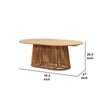 Lev Dining Table | 79’’ Oval Top | Pedestal Base | Natural Brown Wood BM340355