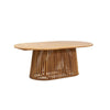 Lev Dining Table | 79" Oval Top | Pedestal Base | Natural Brown Wood