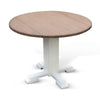 Lemy Round Dining Table w Drop Leaves | 40’’ Dark Brown Top | White BM340356