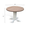 Lemy Round Dining Table w Drop Leaves | 40’’ Dark Brown Top | White BM340356