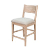 Casy Counter Height Chair Set of 2 | Gray Cushion | Natural Brown Solid Wood
