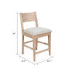 Casy Counter Height Chair Set of 2 | Gray Cushion | Natural Brown Solid Wood