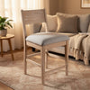 Casy Counter Height Chair Set of 2 | Gray Cushion | Natural Brown Solid Wood