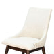 Amy Dining Side Chair Set of 2 | White Cushioned Seat | Dark Brown Solid Wood BM340361
