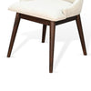 Amy Dining Side Chair Set of 2 | White Cushioned Seat | Dark Brown Solid Wood BM340361