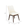Amy Dining Side Chair Set of 2 | White Cushioned Seat | Dark Brown Solid Wood BM340361