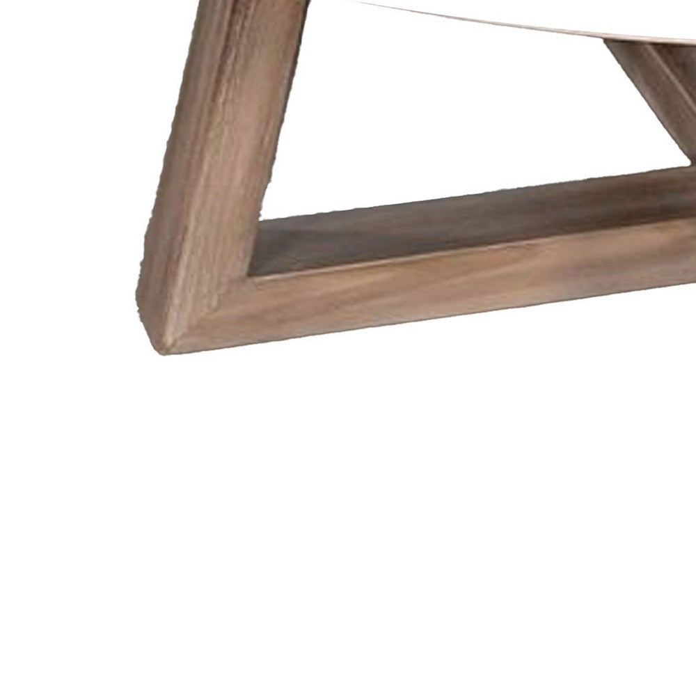 Dilly Coffee Table | 48’’ Round Light Gray Top | Wheat Brown Solid Wood BM340362