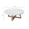 Dilly Coffee Table | 48’’ Round Light Gray Top | Wheat Brown Solid Wood BM340362