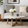Dilly Coffee Table | 48" Round Light Gray Top | Wheat Brown Solid Wood