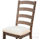 Yael Ladderback Dining Chair Set of 2 | White Seat | Brown Solid Mahogany BM340363
