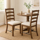 Yael Ladderback Dining Chair Set of 2 | White Seat | Brown Solid Mahogany BM340363