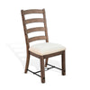 Yael Ladderback Dining Chair Set of 2 | White Seat | Brown Solid Mahogany