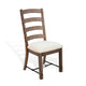 Yael Ladderback Dining Chair Set of 2 | White Seat | Brown Solid Mahogany