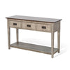 Camie Sofa Console Table | 48’’ | 3 Drawers | Gray Solid Mahogany BM340364