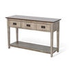 Camie Sofa Console Table | 48" | 3 Drawers | Gray Solid Mahogany