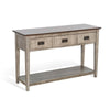 Camie Sofa Console Table | 48" | 3 Drawers | Gray Solid Mahogany
