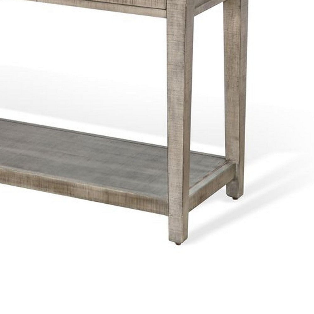 Camie Sofa Console Table | 48" | 3 Drawers | Gray Solid Mahogany