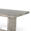Zeka Dining Table | 60’’ Top | Double Pedestal | Gray Solid Wood BM340366