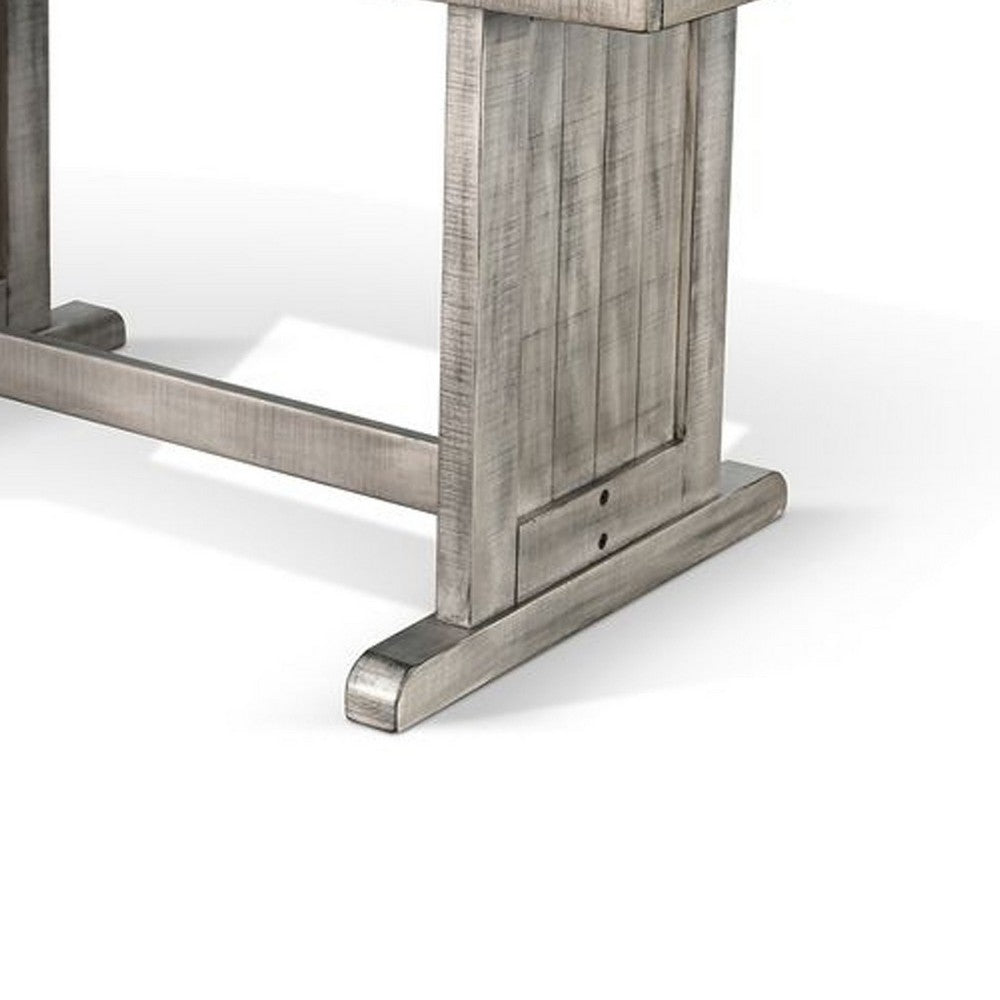 Zeka Dining Table | 60" Top | Double Pedestal | Gray Solid Wood