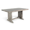 Zeka Dining Table | 60" Top | Double Pedestal | Gray Solid Wood