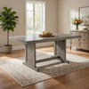 Zeka Dining Table | 60" Top | Double Pedestal | Gray Solid Wood
