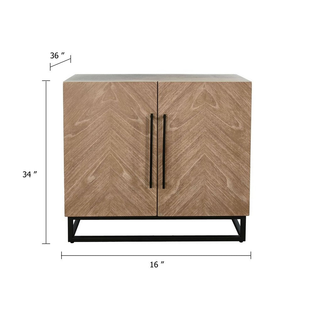 Dimy Accent Cabinet | 36" | 2 Doors w Adjustable Shelves | Brown Solid Wood