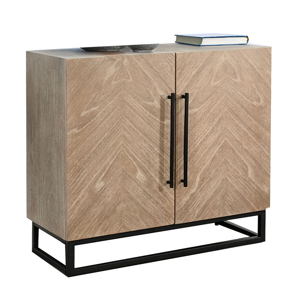 Dimy Accent Cabinet | 36" | 2 Doors w Adjustable Shelves | Brown Solid Wood