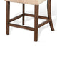 Giby Counter Stool Chair Set of 2 | Beige | Dark Brown Solid Mahogany BM340371