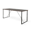 Flint Counter Height Table | 84’’ Dark Brown Solid Mahogany | Metal Legs BM340372