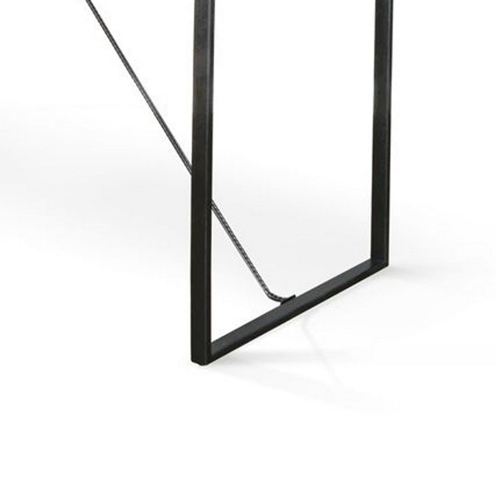 Flint Counter Height Table | 84’’ Dark Brown Solid Mahogany | Metal Legs BM340372