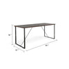 Flint Counter Height Table | 84’’ Dark Brown Solid Mahogany | Metal Legs BM340372