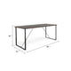 Flint Counter Height Table | 84’’ Dark Brown Solid Mahogany | Metal Legs BM340372