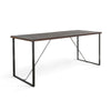 Flint Counter Height Table | 84" Dark Brown Solid Mahogany | Metal Legs