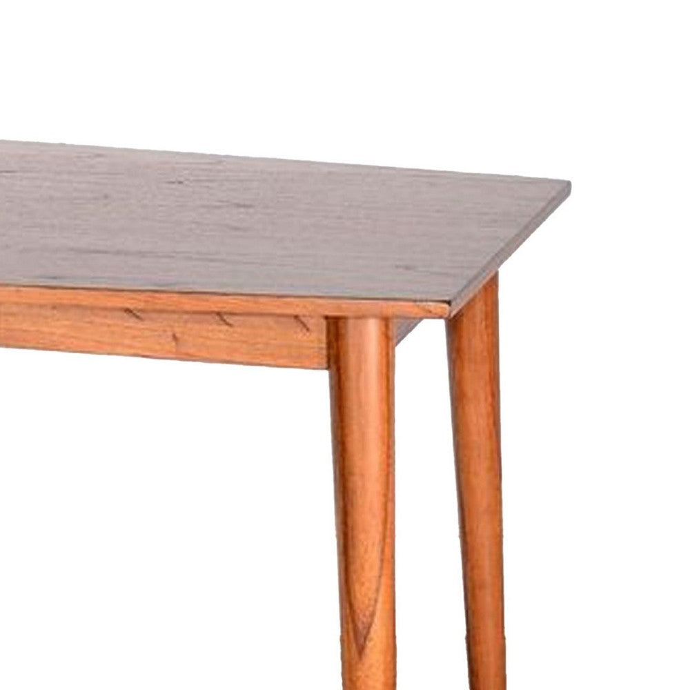 Amy Dining Table | 72’’ Curved Edge Top | Cinnamon Brown Solid Wood