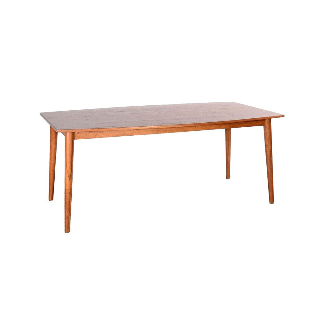 Amy Dining Table | 72" Curved Edge Top | Cinnamon Brown Solid Wood