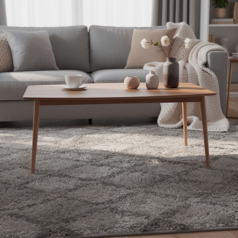 Amy Dining Table | 72" Curved Edge Top | Cinnamon Brown Solid Wood